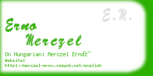 erno merczel business card